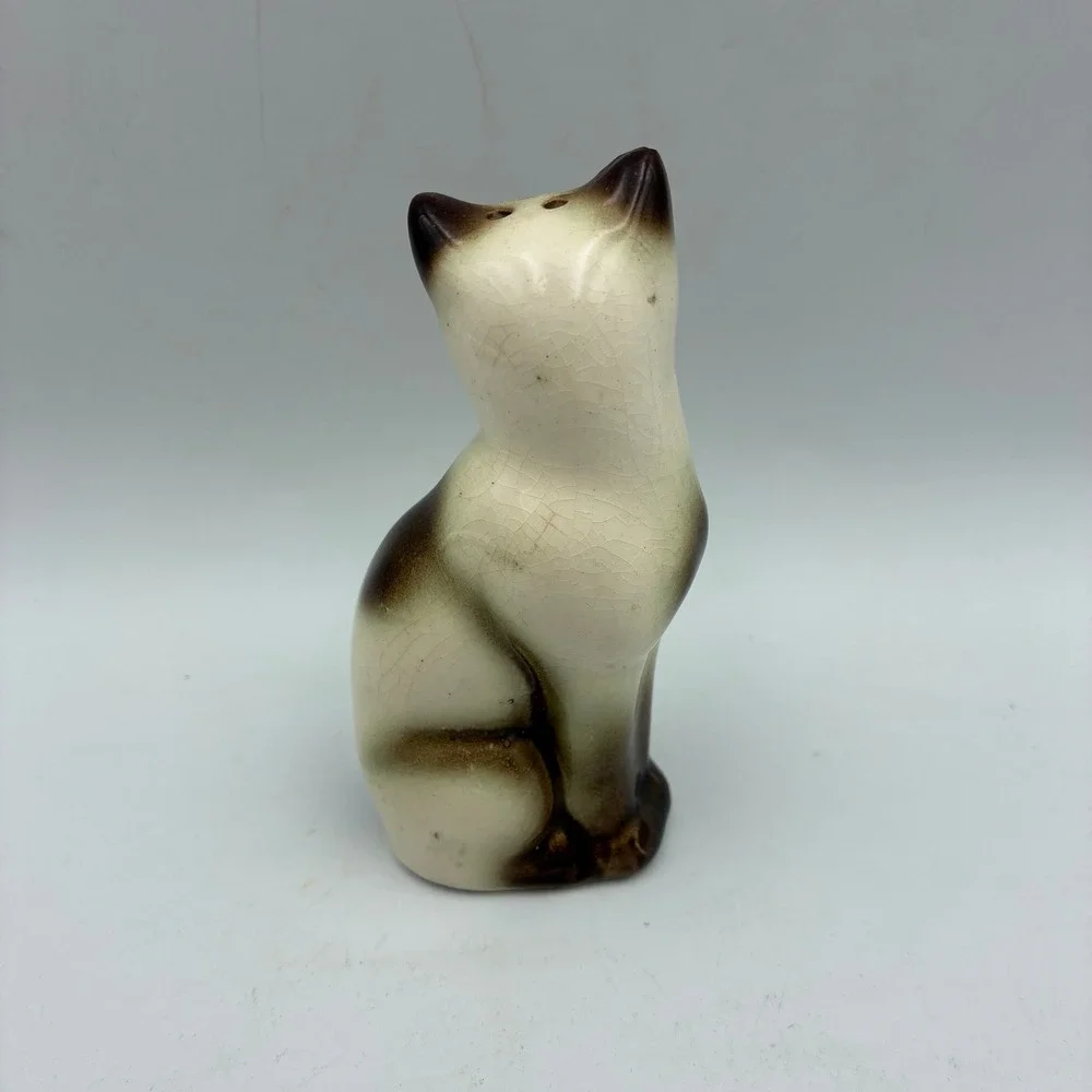 Vintage Siamese Cat Ceramic Shaker Made in Japan 4 Inch Mid Century Modern MCM